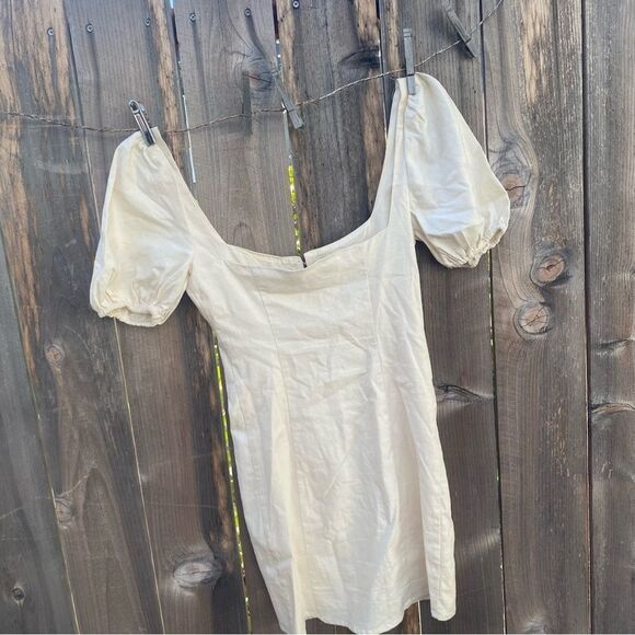 Lover + Friends JEANETTE Puff Sleeve Mini Dress in ivory size XS - Picture 7 of 10